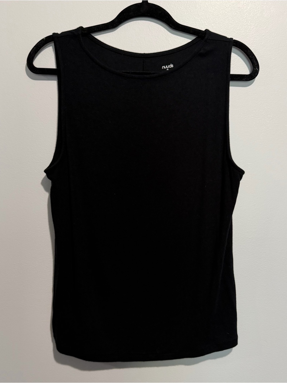 🖤 NUUDS Slinky Rib Boatneck Tank — Black — XL